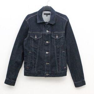 Like New UNIQLO Denim Jean Jacket Button Up Size Medium Dark Wash